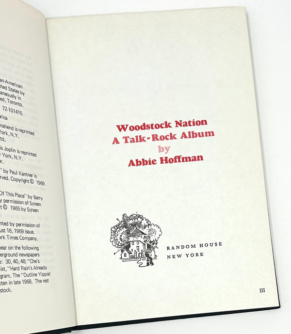 Woodstock Nation, Abbie Hoffman. First Edition.