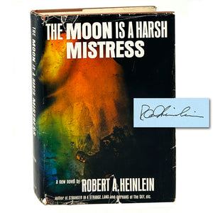 The Moon is a Harsh Mistress, Robert Heinlein. First Edition w/ Signed Card.
