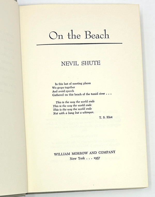 On the Beach, Nevil Shute. First American Edition.