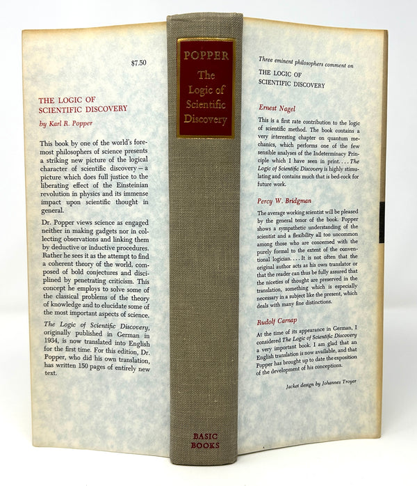 The Logic of Scientific Discovery, Karl Popper. First American Edition.
