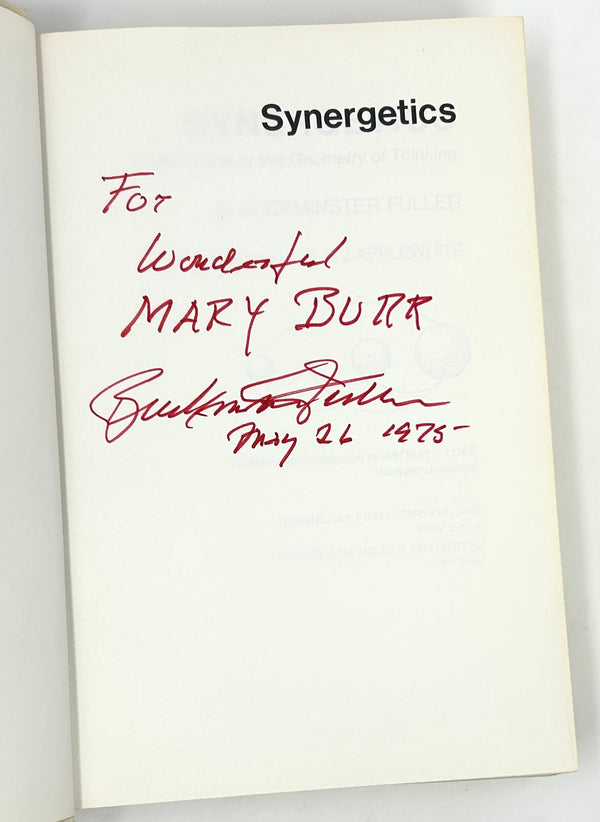 Synergetics, R. Buckminster Fuller. Signed & Inscribed First Edition.