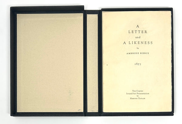 A Letter and a Likeness, Ambrose Bierce. First Edition.