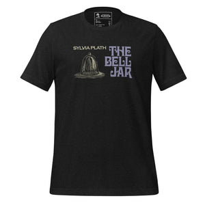 Front view of literary-inspired T-shirt for The Bell Jar by Sylvia Plath Black