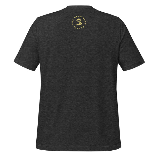 Back view of literary-inspired T-shirt featuring book cover artwork from Jane Austen Pride and Prejudice grey