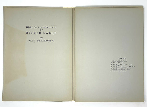 Heroes and Heroines of Bitter Sweet, Max Beerbohm. First Edition ~ 1931.