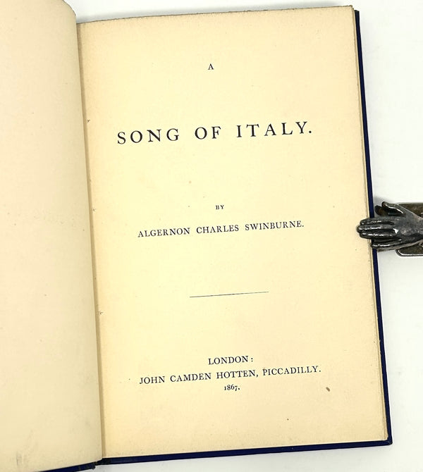 A Song of Italy, Algernon Charles Swinburne. First Edition.