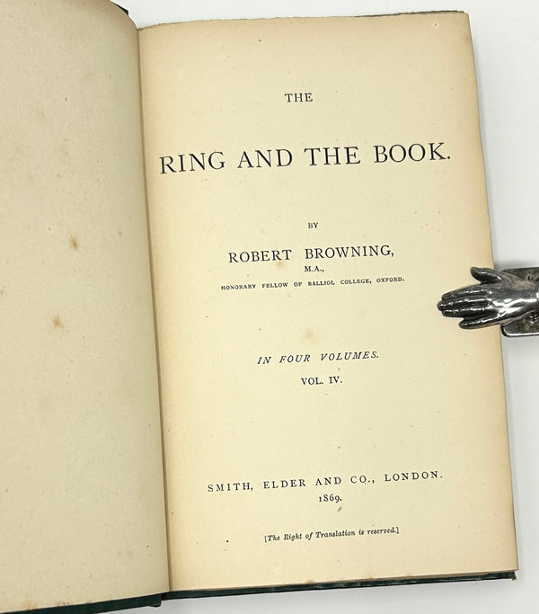 The Ring and the Book, Robert Browning. First Edition.