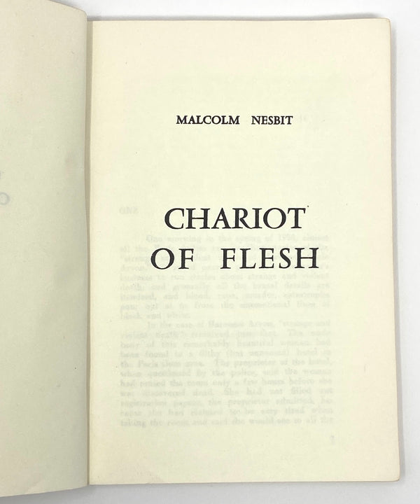 Chariot of Flesh, Malcolm Nesbit (Alfred Chester). Signed and Inscribed Edition ~ Tokyo: Keimeisha