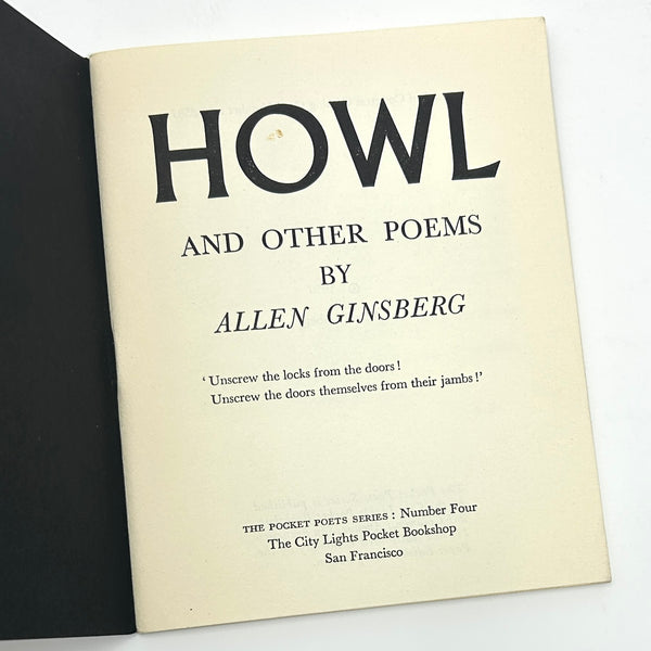 Howl, Allen Ginsberg. Second Printing.