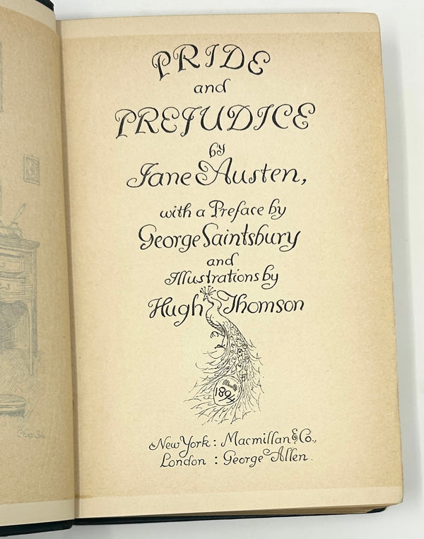 Pride and Prejudice, Jane Austen. The Peacock Edition ~ First Edition Thus.