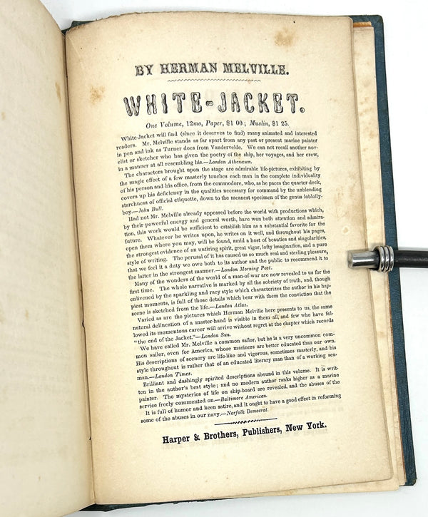 Moby Dick, Herman Melville. First American Edition.