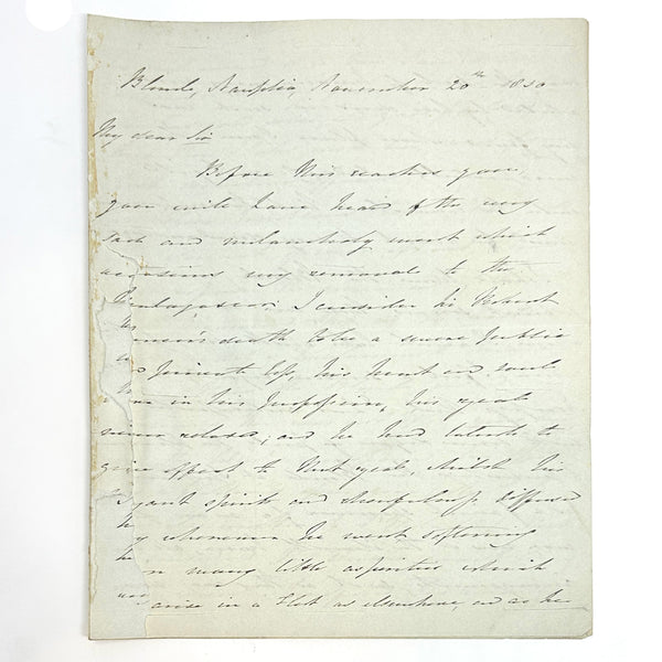 1830 Admiral Edmund Lyons 7 Page ALS from HMS Blonde w/ Seal & Postal Mark