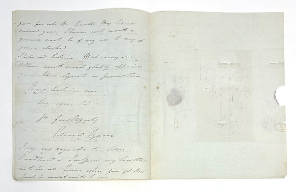 1830 Admiral Edmund Lyons 7 Page ALS from HMS Blonde w/ Seal & Postal Mark
