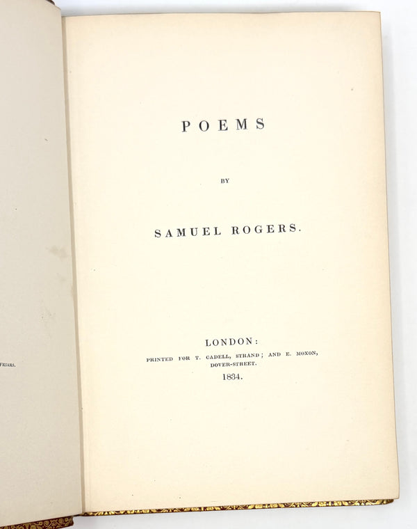 Italy, A Poem [and] Poems, Samuel Rogers. First Illustrated Editions.