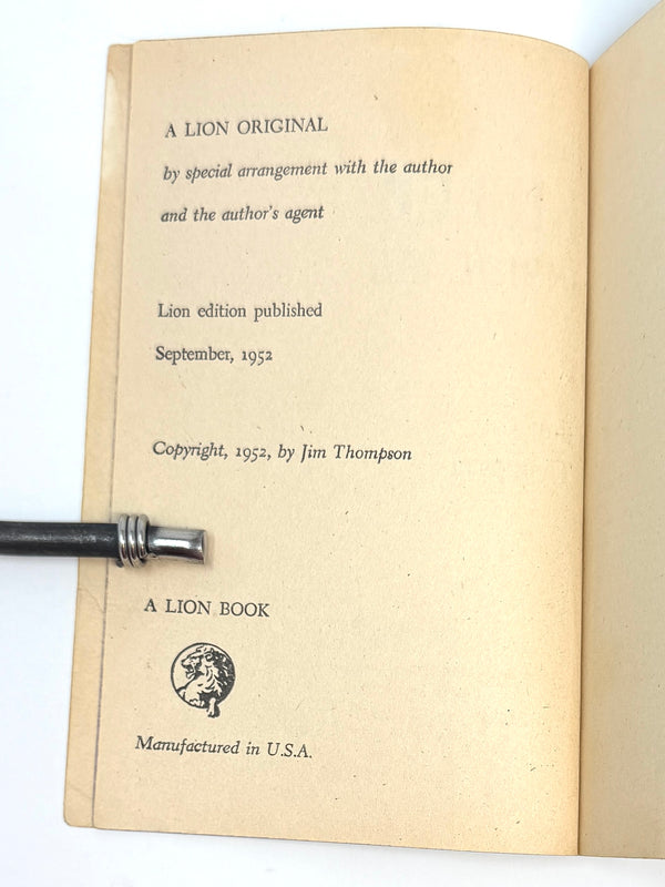 The Killer Inside Me, Jim Thompson. First Edition.