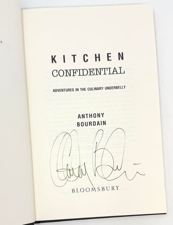 Kitchen Confidential, Anthony Bourdain. Signed First Edition, Third Printing.