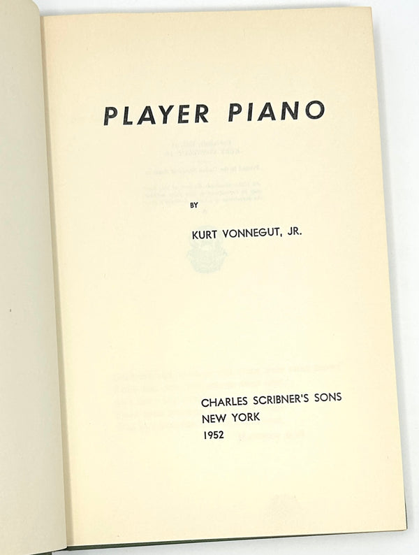 Player Piano, Kurt Vonnegut Jr. First Edition.