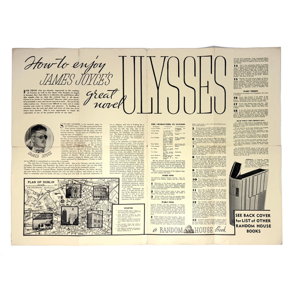 Ulysses, James Joyce. First US Edition, 1st State w/ Rare Promo Insert.