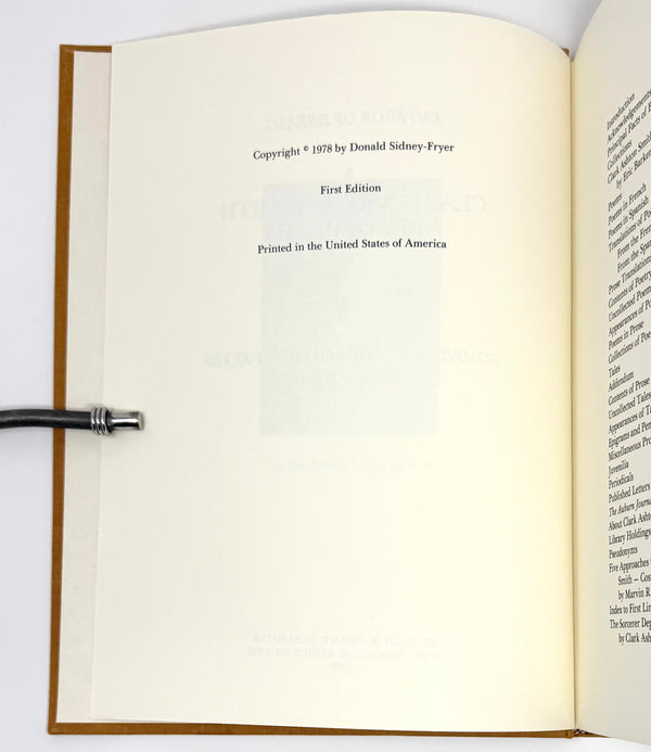 Emperor of Dreams: A Clark Ashton Smith Bibliography. Compiled by Donald Sidney-Fryer. First Edition.