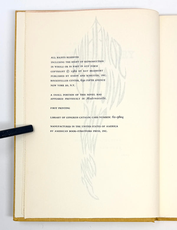 Something Wicked This Way Comes, Ray Bradbury. First Edition.