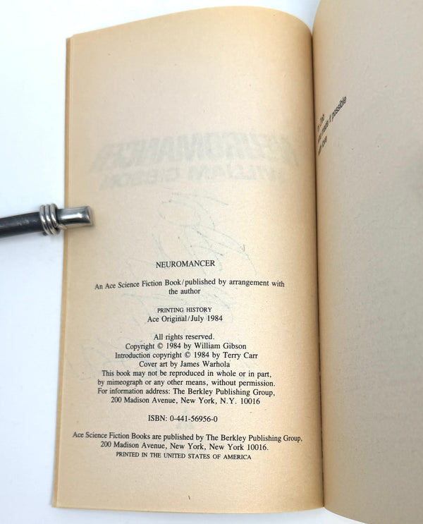 Neuromancer, William Gibson. Signed First Edition.