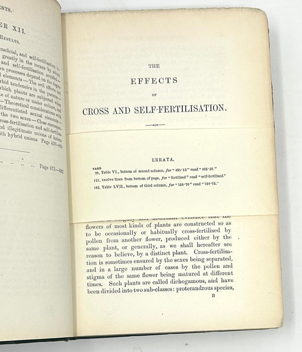 The Effects of Cross and Self Fertilisation in the Vegetable Kingdom, Charles Darwin. First Edition.