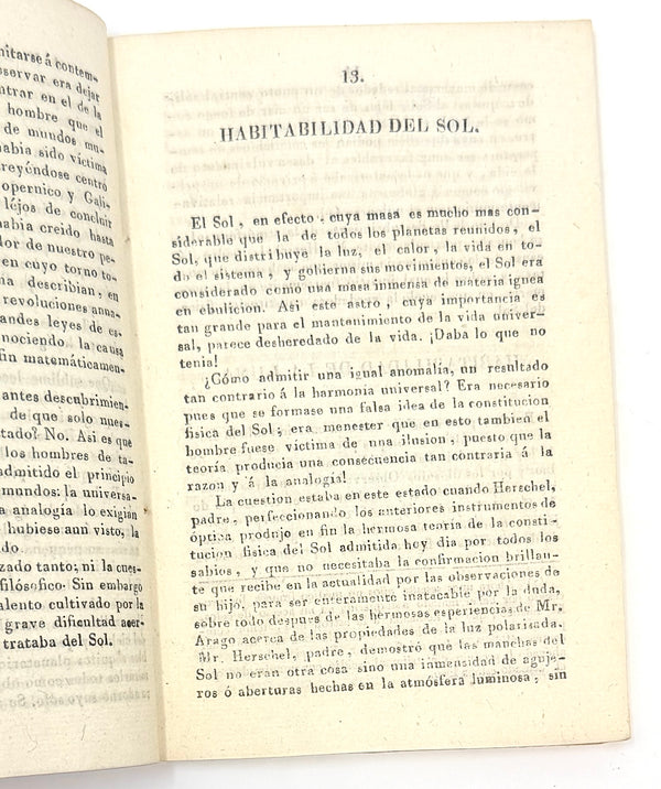 The Moon Hoax, after Richard Adams Locke. Early Spanish Edition ~ 1837