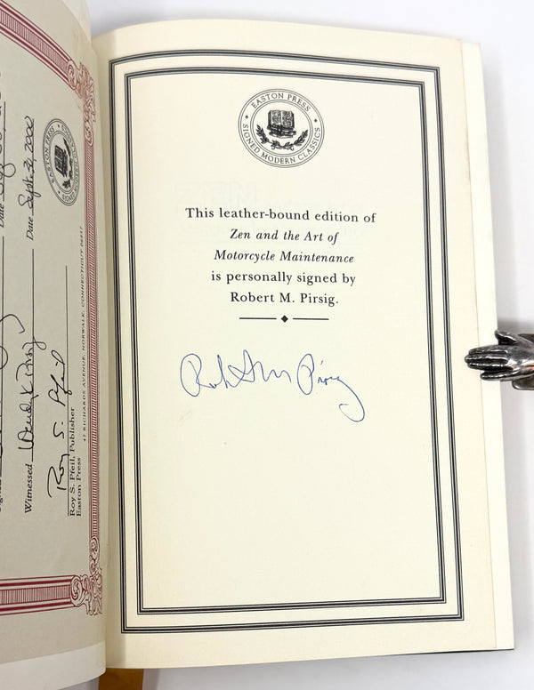 Zen and the Art of Motorcycle Maintenance, Robert Pirsig. Signed Easton Press Edition.