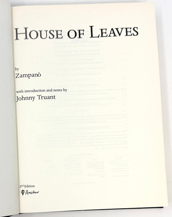 House of Leaves, Mark Z. Danielewski. Signed First UK Edition, 1st Printing.