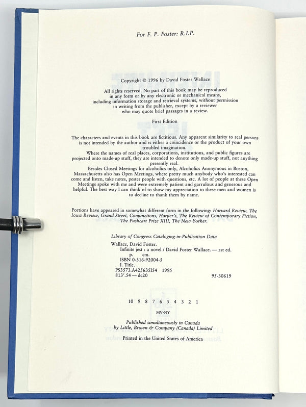 Infinite Jest, David Foster Wallace. First Edition.