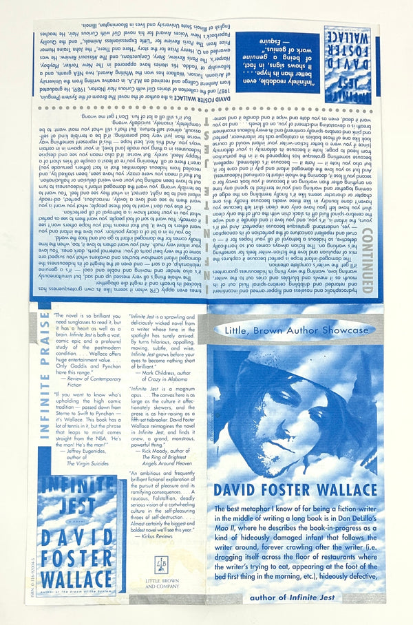 Infinite Jest, David Foster Wallace. Signed Advance Special Galleys w/ Promotional Pamphlet.