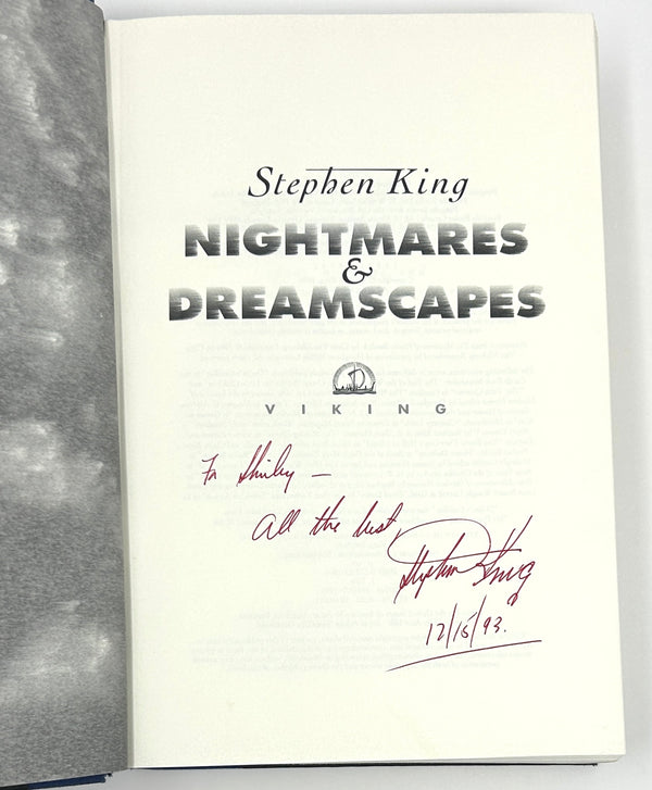 Nightmares & Dreamscapes, Stephen King. Signed & Inscribed First Edition.