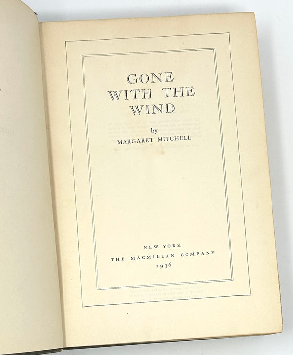 Gone with the Wind, Margaret Mitchell. Signed First Edition.