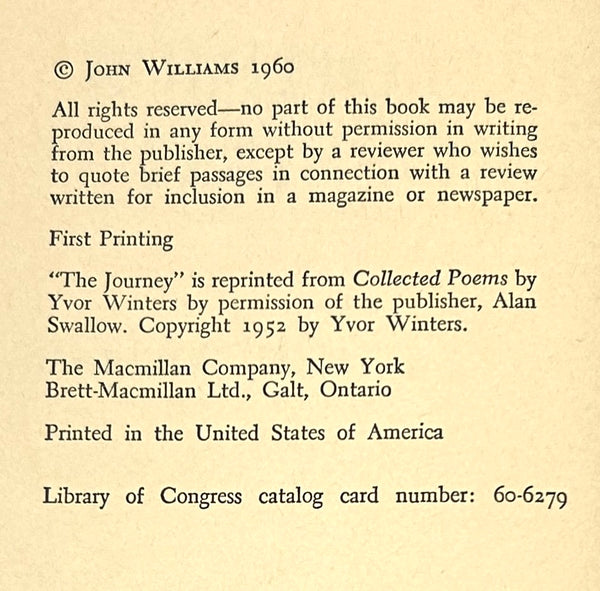 Butcher's Crossing, John Williams. First Edition.
