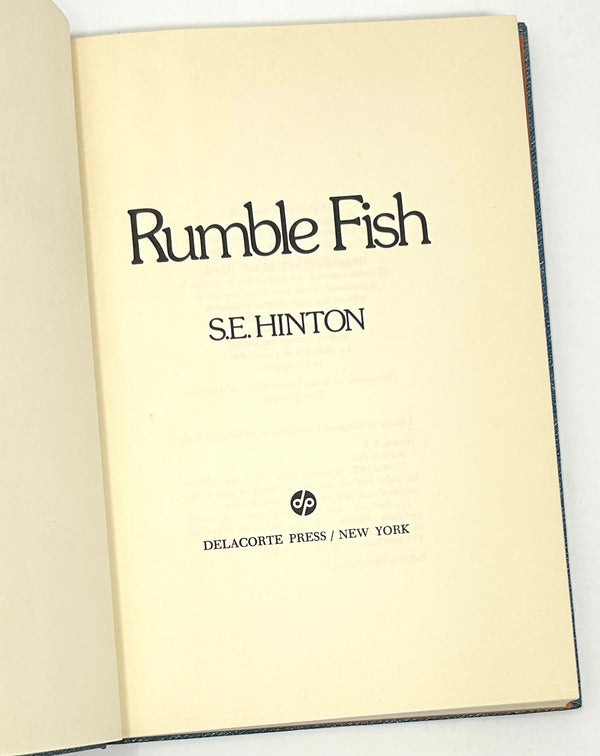 Rumble Fish, S.E. Hinton. First Edition.