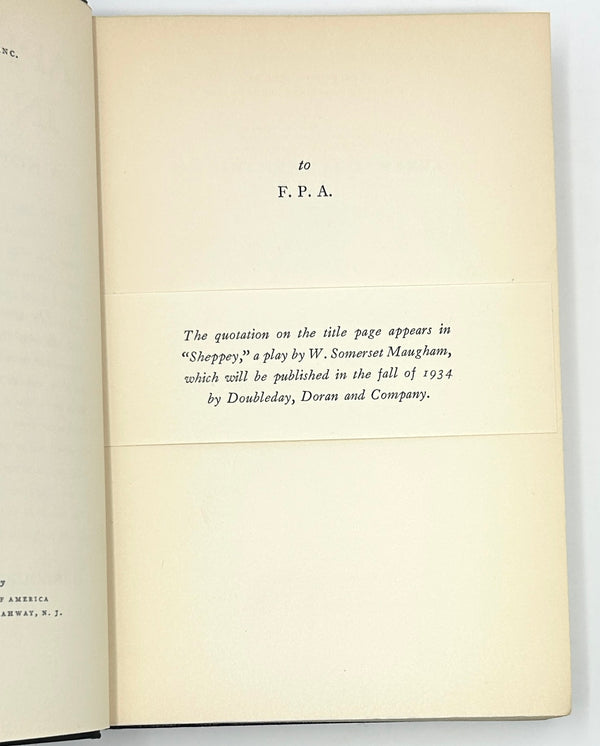 Appointment in Samarra, John O'Hara. First Edition.