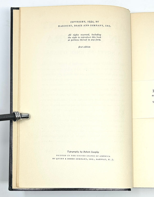 Appointment in Samarra, John O'Hara. First Edition.