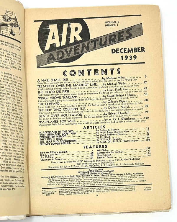 Air Adventures - Volume 1, Number 1 - 1939
