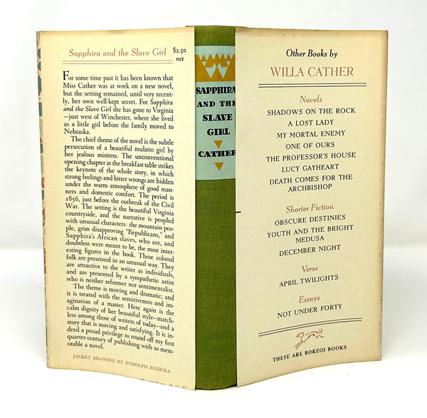 Sapphira and the Slave Girl, Willa Cather. First Edition.