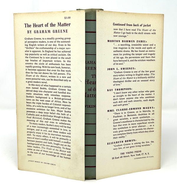 The Heart of the Matter, Graham Greene. First American Edition.