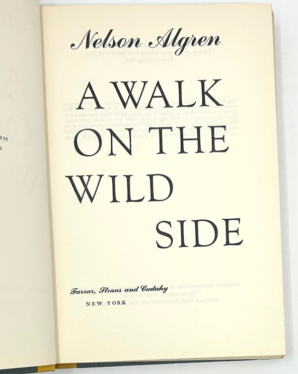 A Walk on the Wild Side, Nelson Algren. First Edition.