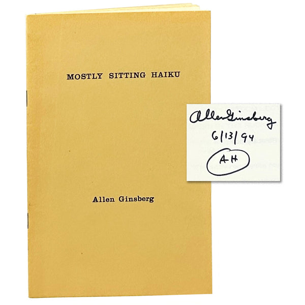 Mostly Sitting Haiku, Allen Ginsberg. Signed First Edition.