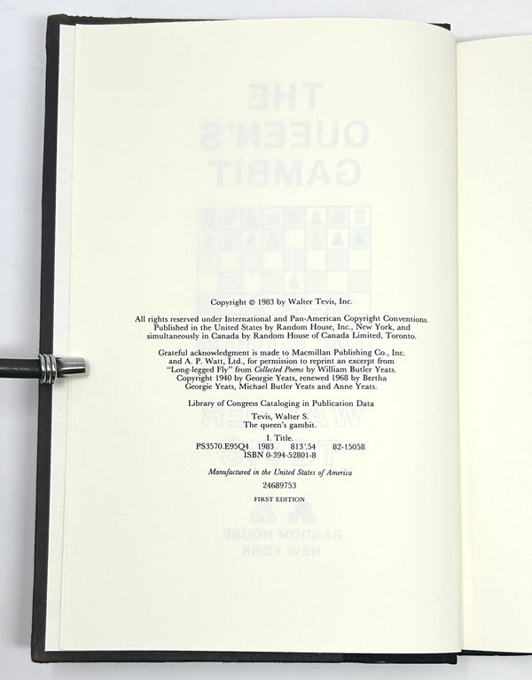 The Queen's Gambit, Walter Tevis. First Edition.