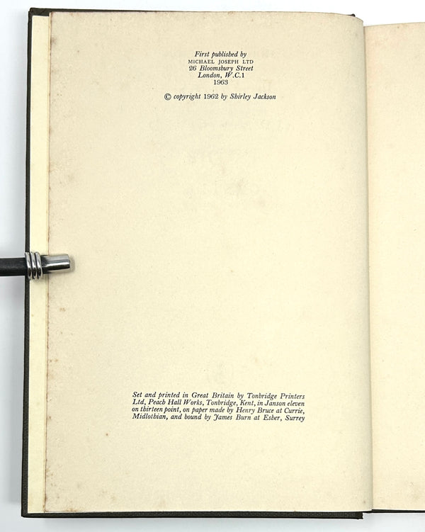 We Have Always Lived in the Castle, Shirley Jackson. First UK Edition.