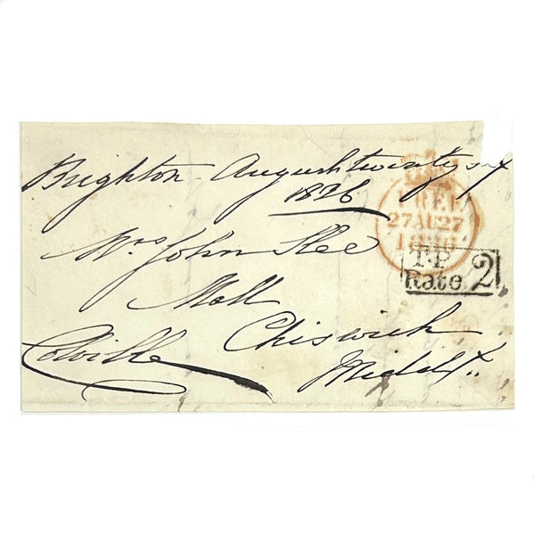 Autograph Signature of Admiral Lord Colville on Free-Front Addressed to John Lee of Chiswick