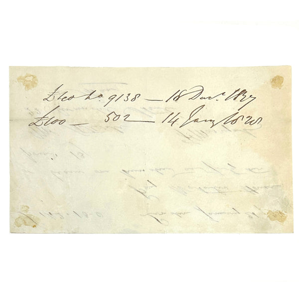 Captain Frederick Marryat  - Autograph Signed Financial Document
