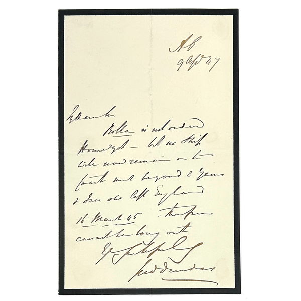 Admiral Sir James Dundas Autograph Letter Signed (ALS)