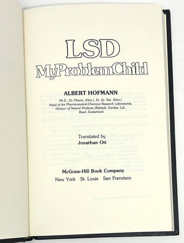 LSD: My Problem Child, Albert Hofmann. First Edition.