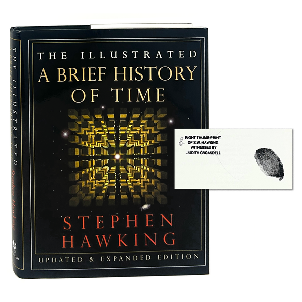 The Illustrated Brief History of Time, Stephen Hawking. First Edition, Signed w/ Thumbprint.