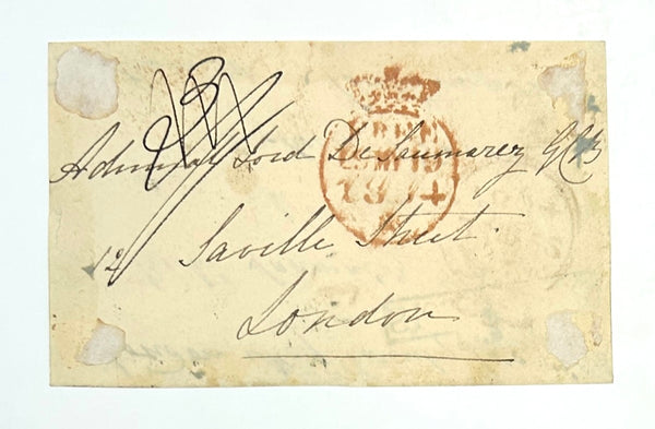 Admiral of the Red James Saumarez, 1st Baron de Saumarez. Signed Free Frank to His Brother Richard.